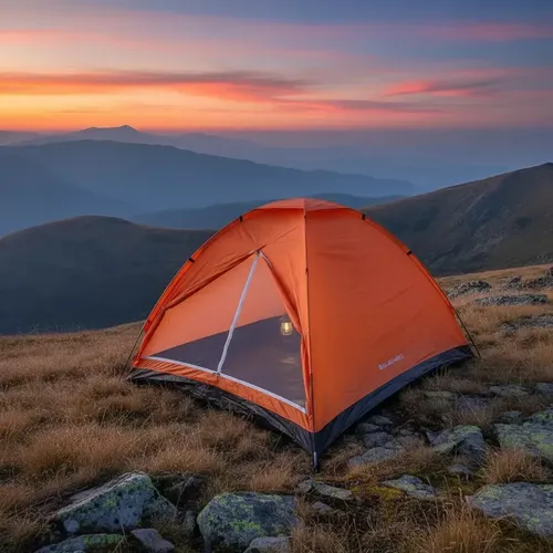 Carpa 4 Personas Kushiro Uritorco Camping Liviana Practica Naranja