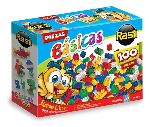 Rasti Juego Bloques 100 Pzs Básicas Encastrables - Cantidad De Piezas 100