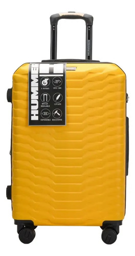 Valija Hummer 28  277130 4 Ruedas Abs Rigida Amarilla Amarillo Lisa