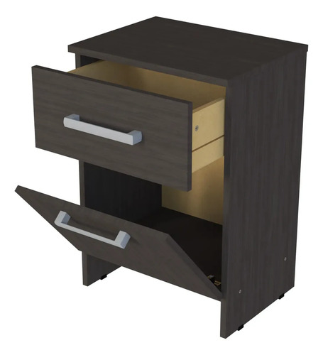 Mesa De Luz Orlandi Bahía | 1 Cajón + 1 Puerta | 59x41x31 Cm | Wengue Mate