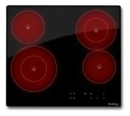 Anafe Eléctrico Morelli Vetro H4 Negro