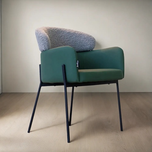 Set X2 Sillon Comedor Jordan Fargo Tejido Mixto Terciopelo Aterciopelado Negro Verde Musgo