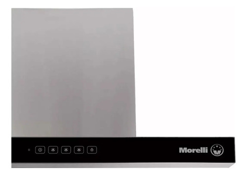 Campana Acero 0.90 Morelli 900 Prego Comando Touch/luz Led Plateado