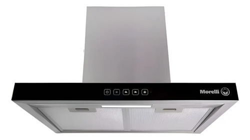 Campana Acero 0.90 Morelli 900 Prego Comando Touch/luz Led Plateado