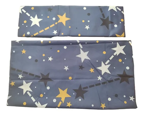 Sabana 1 1/2 Love & Home Microfribra Azul Con Estrellas Azul