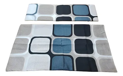 Sabana 1 1/2 Love & Home Microfribra Cubos Negro Y Azul