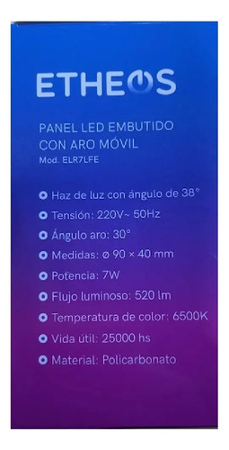 Spot Panel Led Embutir Aro Móvil 7w 220v Calido - Pack X10 Blanco