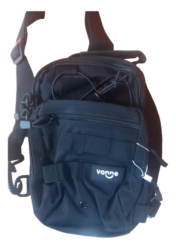 Bolso Personal Riñonera Bandolera Vonne 38 X 16 Negro Lisa
