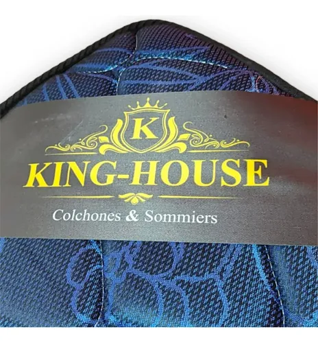Colchón King House Montreal Dark Blue Resortes 2x1.60x0.32