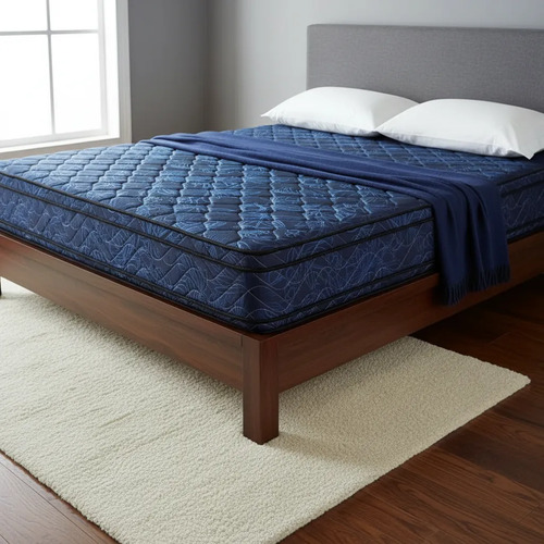Colchón King House Montreal Dark Blue Resortes 2x1.60x0.32