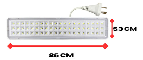 Luz Emergencia 60 Led Etheos 2/4hs Autonomia 8w A Bateria Blanco