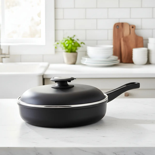 Sartén Con Tapa 24cm , 2.20lts - Avelino Gourmet Negro