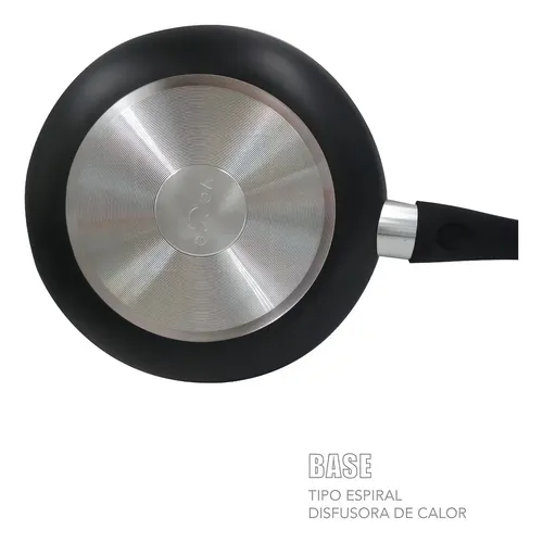 Sarten Cocina Aluminio Anti Adherente Cacerola Resistente Negro