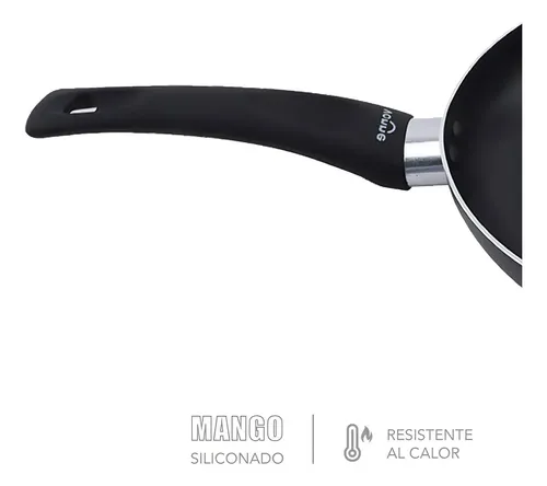 Sarten Cocina Aluminio Anti Adherente Cacerola Resistente Negro