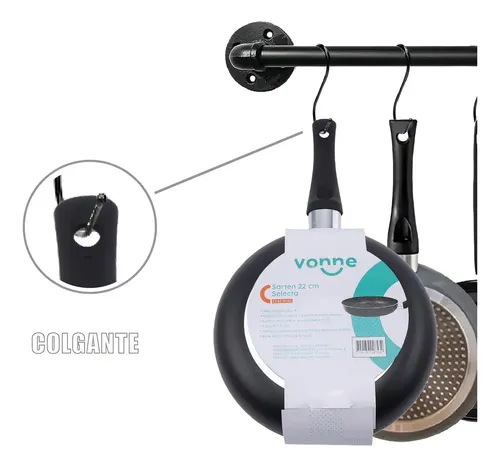 Sarten Cocina Aluminio Anti Adherente Cacerola Resistente Negro