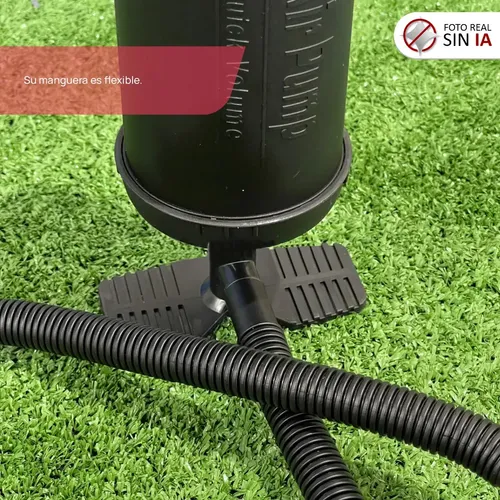 Inflador Manual Doble Acción Avenli Camping Piletas Negro