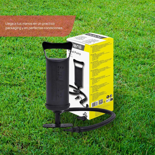 Inflador Manual Doble Acción Avenli Camping Piletas Negro