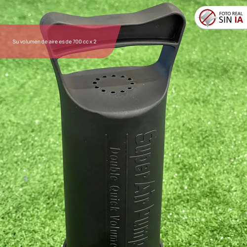 Inflador Manual Doble Acción Avenli Camping Piletas Negro