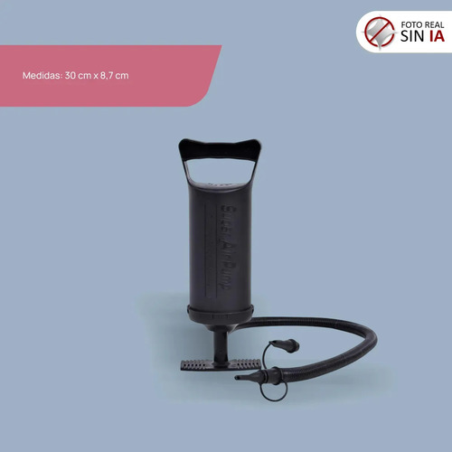 Inflador Manual Doble Acción Avenli Camping Piletas Negro