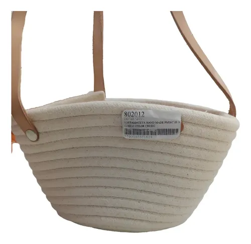 Macetero Hand Made Blanca Colgante Blanco Pm06c