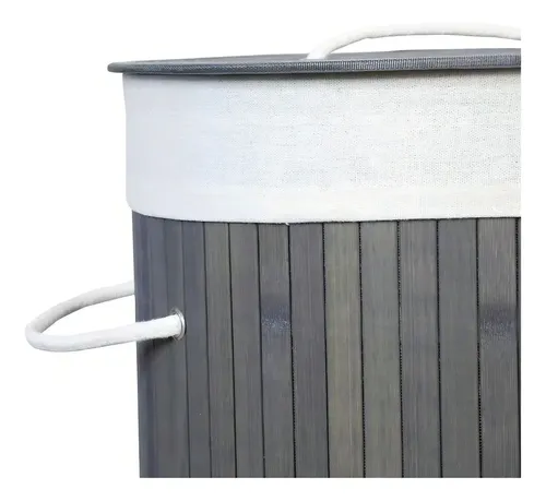 Canasto Vonne Gris Oscuro Redondo Con Manijas Gris Oscuro