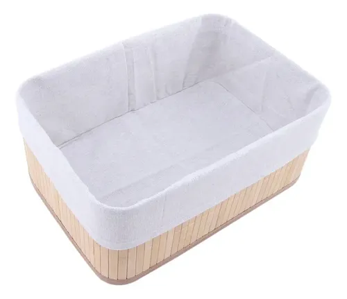 Canasto Organizador Plegable Decorativo Vonne Bambú Marrón Claro