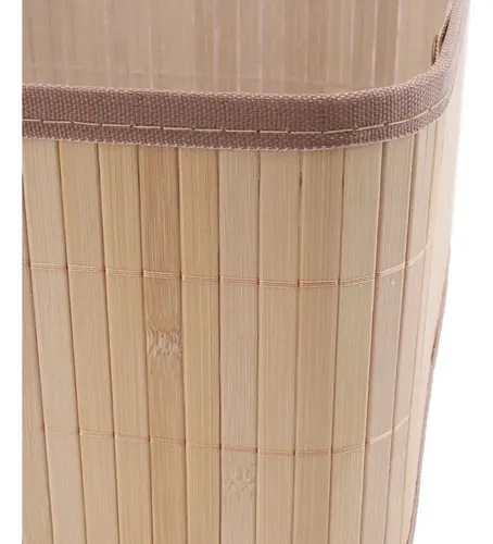 Canasto Organizador Plegable Decorativo Vonne Bambú Marrón Claro