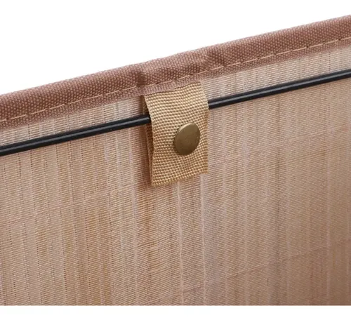 Canasto Organizador Plegable Decorativo Vonne Bambú Marrón Claro