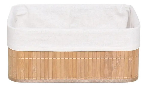 Canasto Organizador Plegable Decorativo Vonne Bambú Marrón Claro