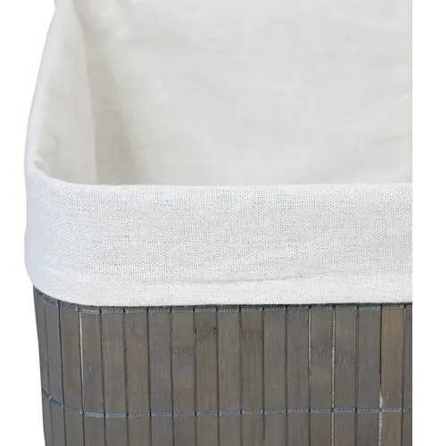 Cesto Organizador Caja Bambu Gris 38x28x16cm Plegable Baño