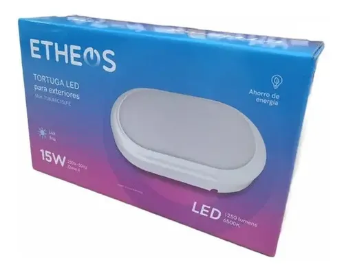 Tortuga Led Ovalada 15w Exterior Etheos Fría 6500k 1250lm Blanco Frío