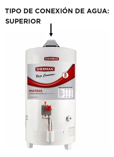 Termotanque Multigas Sherman Gas Tpgp50 Blanco 50l