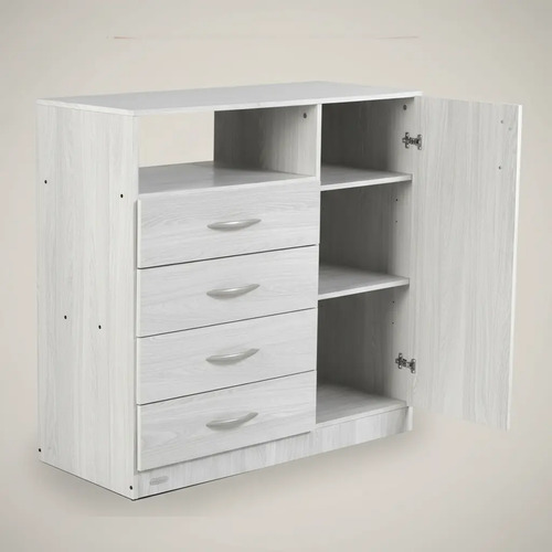 Cajonera Chifonier Platinum 4 Cajones / 1 Puerta Gris Andino Gris Claro
