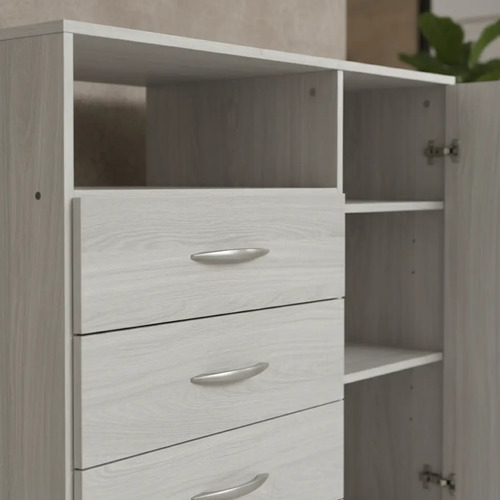 Cajonera Chifonier Platinum 4 Cajones / 1 Puerta Gris Andino Gris Claro