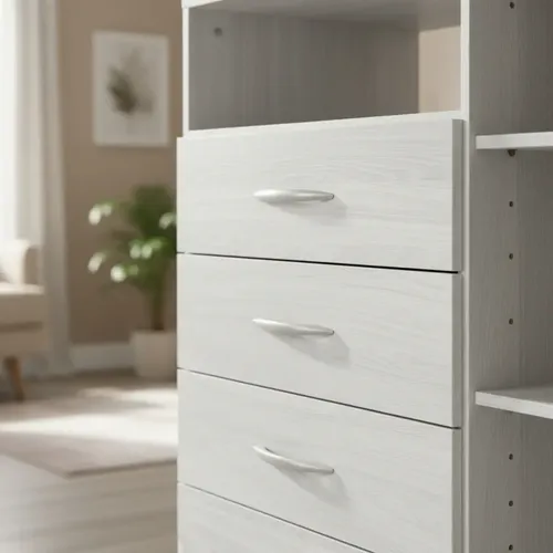 Cajonera Chifonier Platinum 4 Cajones / 1 Puerta Gris Andino Gris Claro