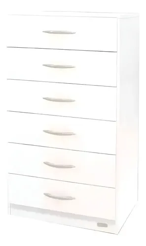 Chiffonier Platinum 6 Cajones Correderas Metálicas Color Blanco