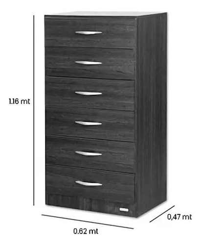 Chiffonier Platinum 6 Cajones Correderas Metálicas Color Blanco