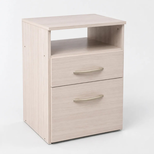 Mesa De Luz Gris Andino 1 Estante 1 Cajon Platinum Gris Andino Gris