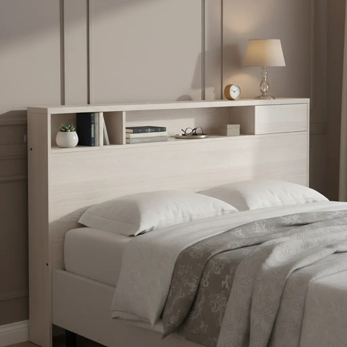 Respaldo De Cama 2 Plazas Platinum Armado Color Gris Andino Gris Andino