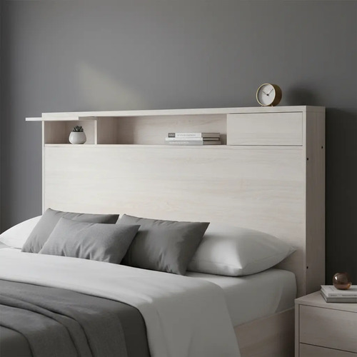 Respaldo De Cama 2 Plazas Platinum Armado Color Gris Andino Gris Andino