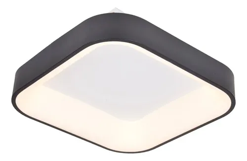 Plafon Techo Cuadrado Luz Led 3000k, 4000k, And 6500k Diseño Moderno 40w Negro