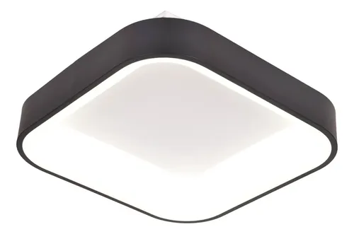 Plafon Techo Cuadrado Luz Led 3000k, 4000k, And 6500k Diseño Moderno 40w Negro