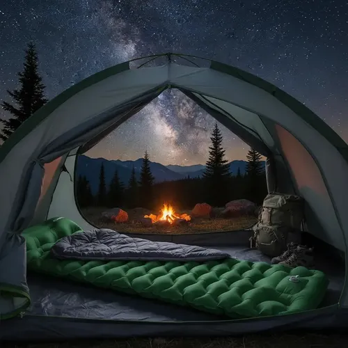 Colchoneta Camping Ultraliviana Con Almohada C/inflador Verde