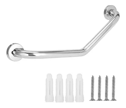 Agarradera Baño Gloa Angular Seguridad Acero 45cm Acero