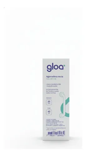 Agarradera Recta De Seguridad Para Baño De Acero Inoxidable Gloa De 45 Cm Plateado