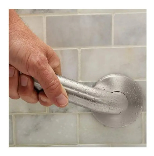 Agarradera Recta De Seguridad Para Baño De Acero Inoxidable Gloa De 45 Cm Plateado