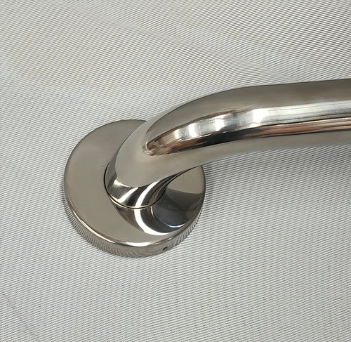 Agarradera Recta De Seguridad Para Baño De Acero Inoxidable Gloa De 45 Cm Plateado