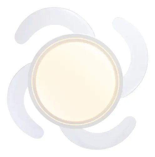 Ventilador De Techo Retráctil Etheos 100w Luz Led Control 1.2 M Blanco Transparente Plástico 4