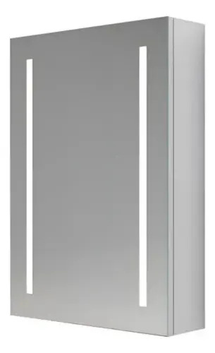 Botiquín 50cm Aluminio Baño Doble Vidrio Led C/sensor Prox Blanco