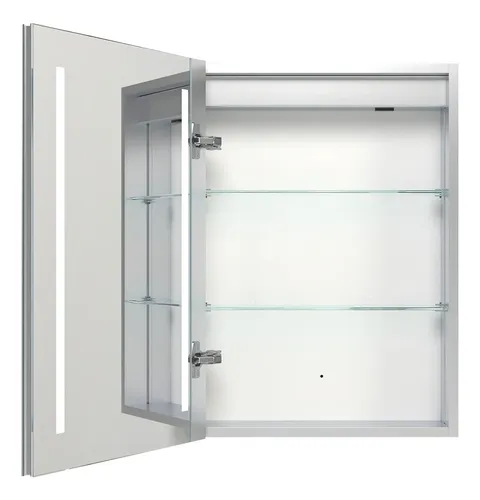 Botiquín 50cm Aluminio Baño Doble Vidrio Led C/sensor Prox Blanco
